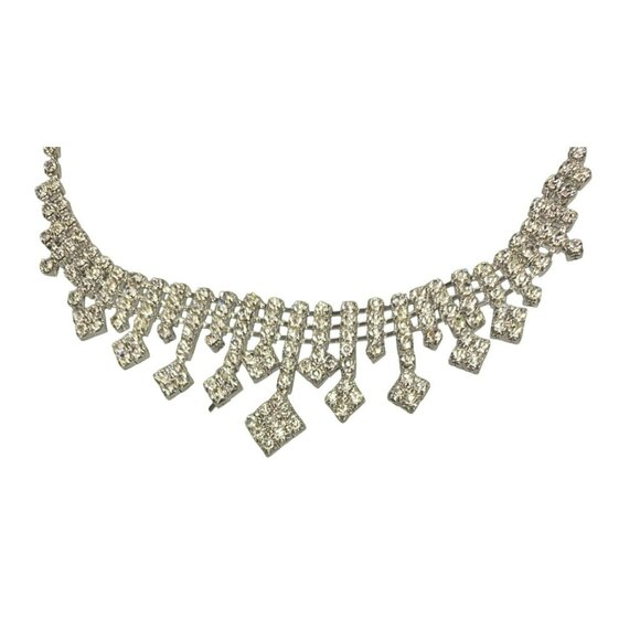 Clear Rhinestone Necklace & Earring Set For Women - Picture 6 of 10